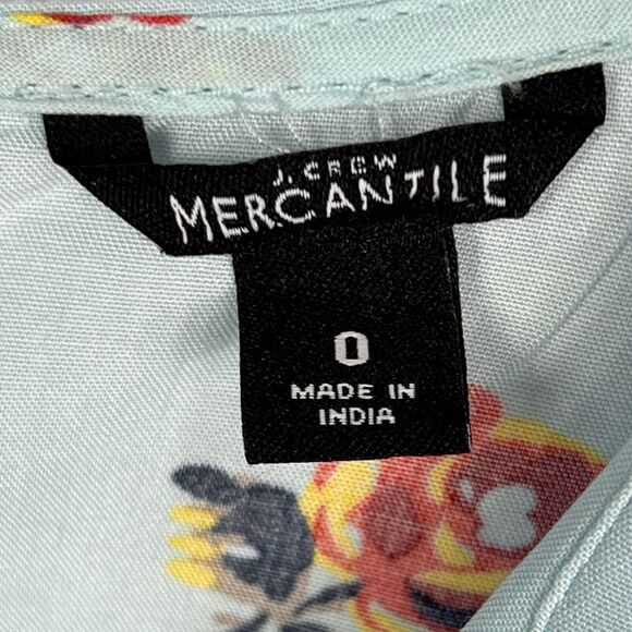 J Crew Mercantile Blue Floral Cap Sleeve Fit & Flare Faux Wrap Dress Women’s 0 - Picture 7 of 8